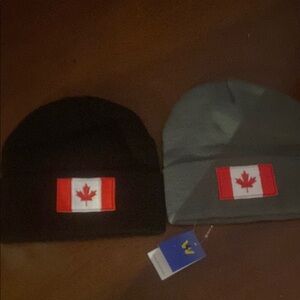 Canadian Flag Beanies - Black and Gray